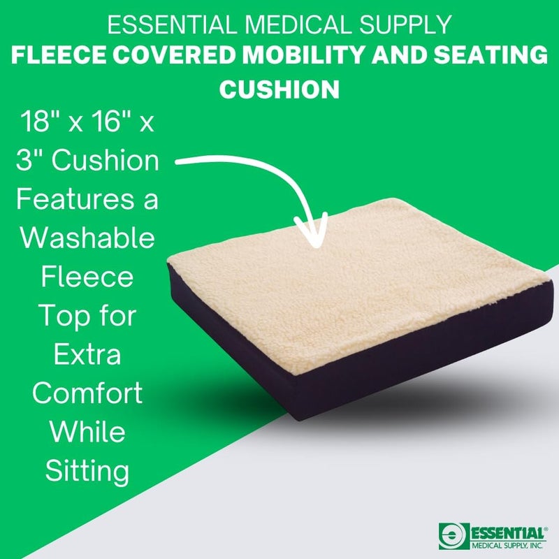 Essential Medical Supply Fleece Covered Wheelchair Cushion - 18" x 16" x 3" - Image 2